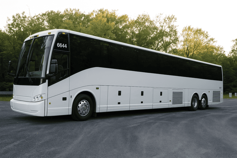 exterior of Charter Bus Rental Linden coach bus